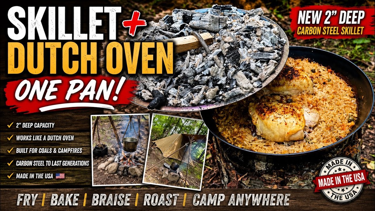 Carbon Steel Skillet or Dutch Oven? This 2” Deep Skillet Does BOTH!