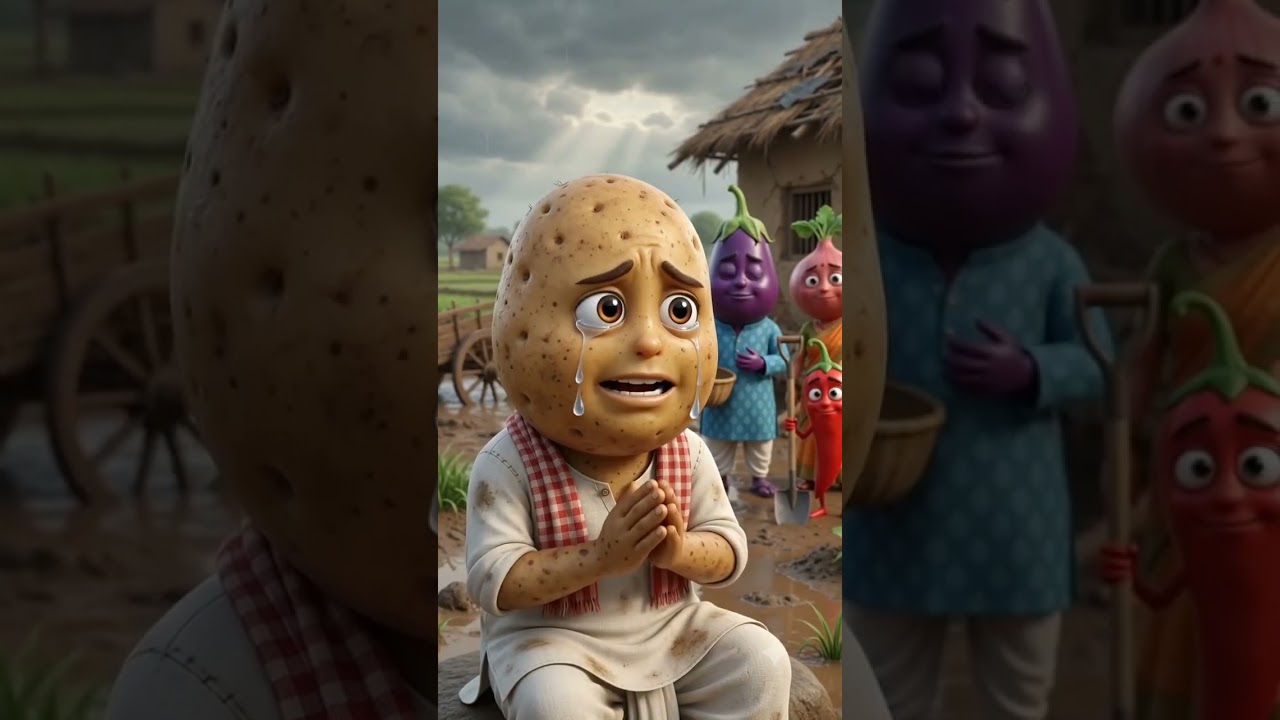 बाढ़ में बह गया आलू किसान का घर 😢#aalu #bhindi #onion #tomato #ai videos #new short video