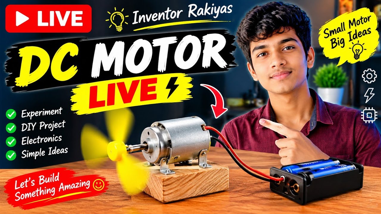 DC Motor Live ⚡ #DCMotor #Science #InventorRakiyas #diy