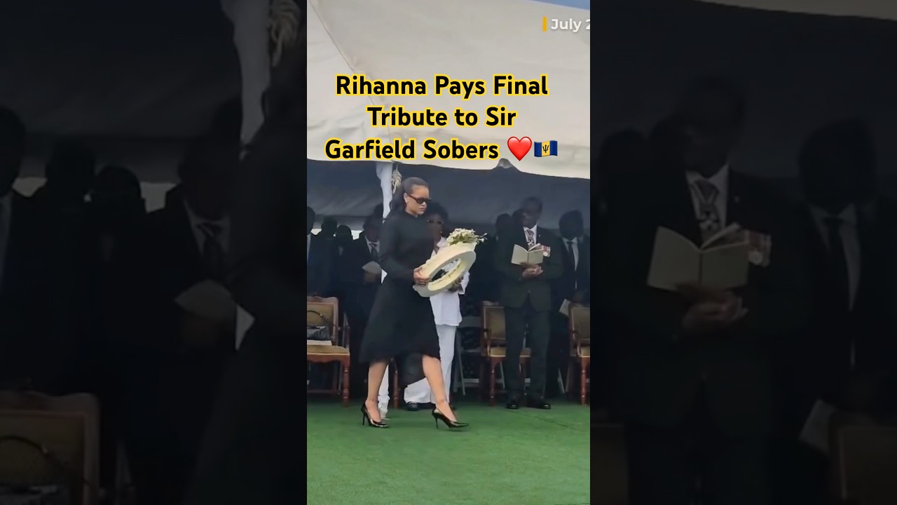 Rihanna Honors Barbados’ Greatest Hero 🇧🇧❤️ #rihanna #funeral #barbados #fashion #youtubeshorts