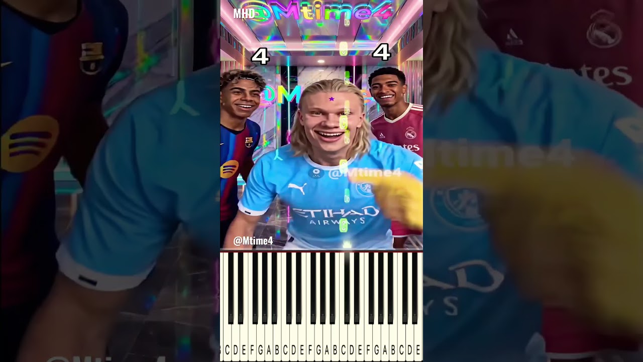 Haaland, Yamal and Bellingham Compared Their Foreheads 😂✋ - Piano #parody #football #haaland