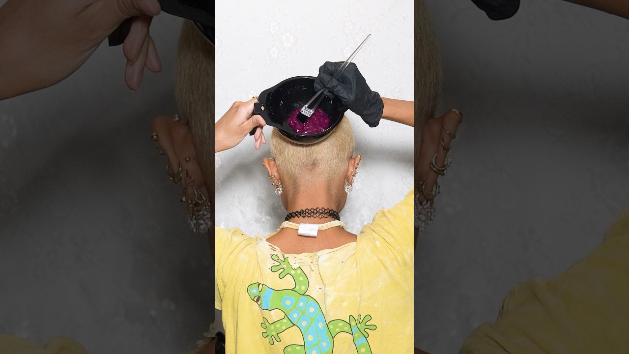Dyeing My Own Buzz Cut A Trippy Hair Dye Design!      #hairdye #buzzcuthairdye #hairtutorial