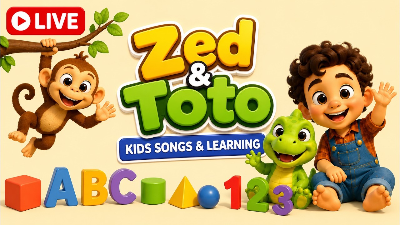 🔴 LIVE Kids Learning with Zed & Toto | ABCs, Numbers, Colors & Animal Songs | Zed & Toto Live Stream