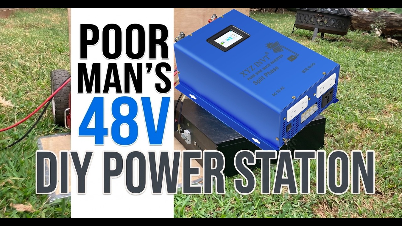 48v DIY Build using XYZINVT 240v Split Phase Inverter:  Cheap, easy and simple 30 minute build.