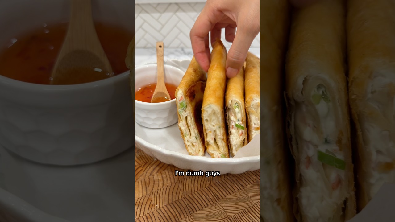 VIRAL CRAB RANGOON BURRITO ROLLS 🦀🥯🌯