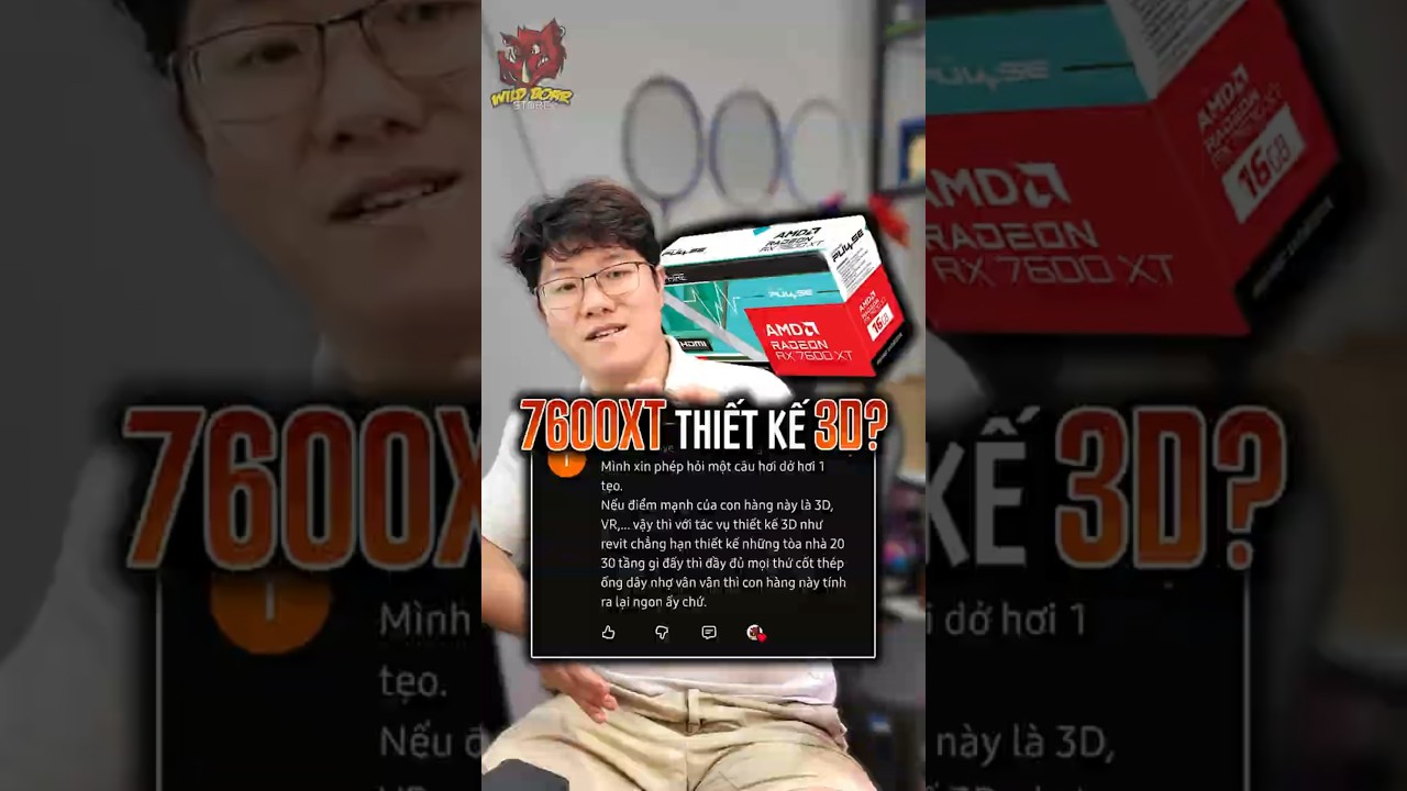 RX 7600XT có hợp cho THIẾT KẾ 3D Revit?! #120yenlang #wbpc #wildboarstore #radeon #amd #rx7600xt