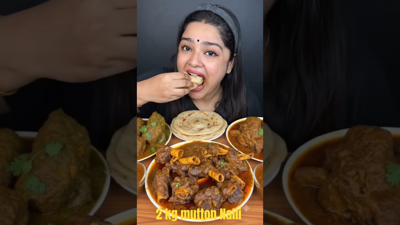 spicy mutton Nalli with paratha 🤤😋🍗#muttonnalli #food #eating #mukbangshorts #eating #shorts #viral