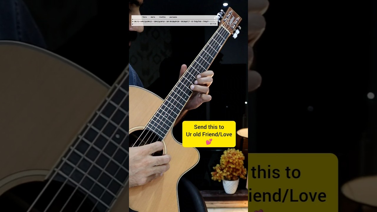 Heart 💔  Breaking - Iconic Song 🔥 - Tera Mera Rishta - Super Easy Guitar Tabs #awarapan #shorts