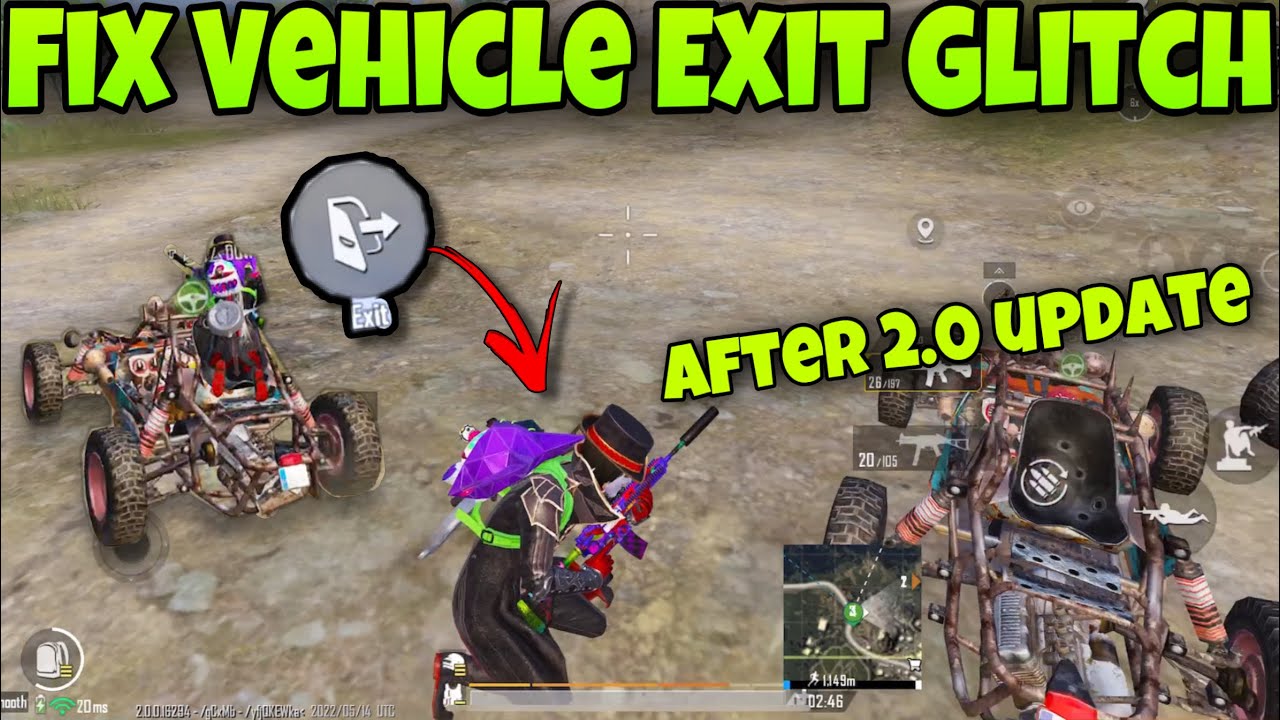 Fix Vehicle Buggy Exit Glitch after BGMI / PUBG 2.0 Update Movement stuck in Air after exit vehicle
