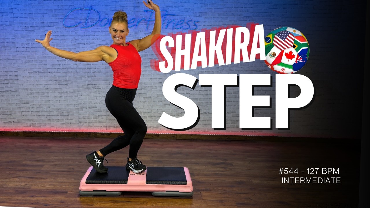 SHAKIRA Intermediate Step Aerobics Workout | 127 BPM | It's Only Step! #544
