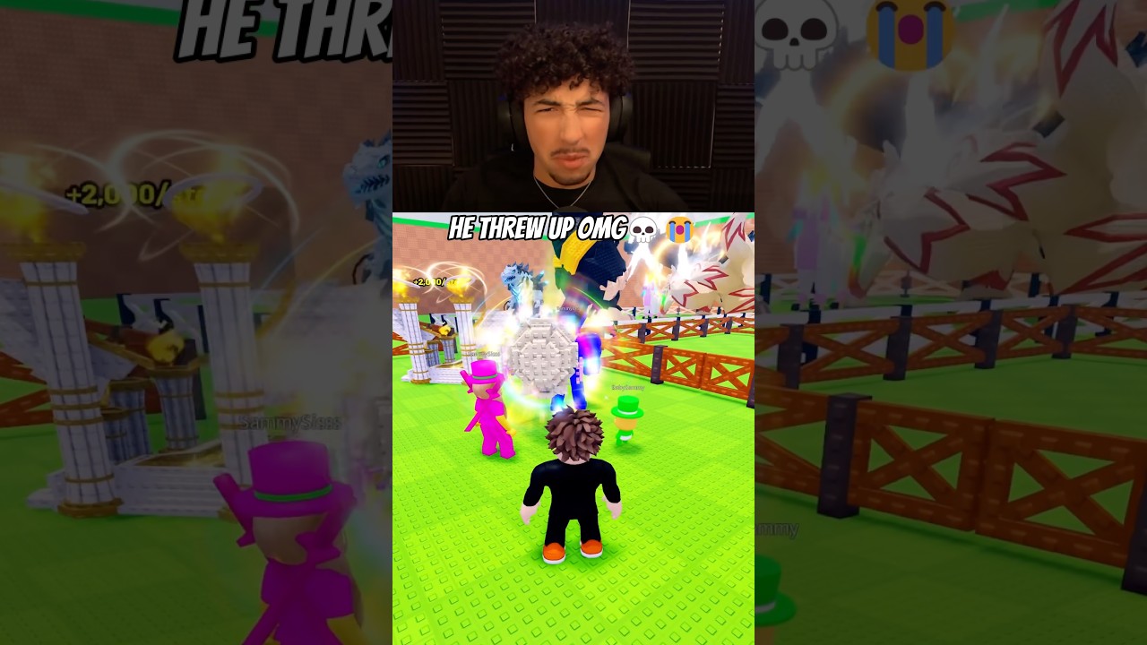 HE THREW UP OMG💀😭 #roblox #stealabrainrot