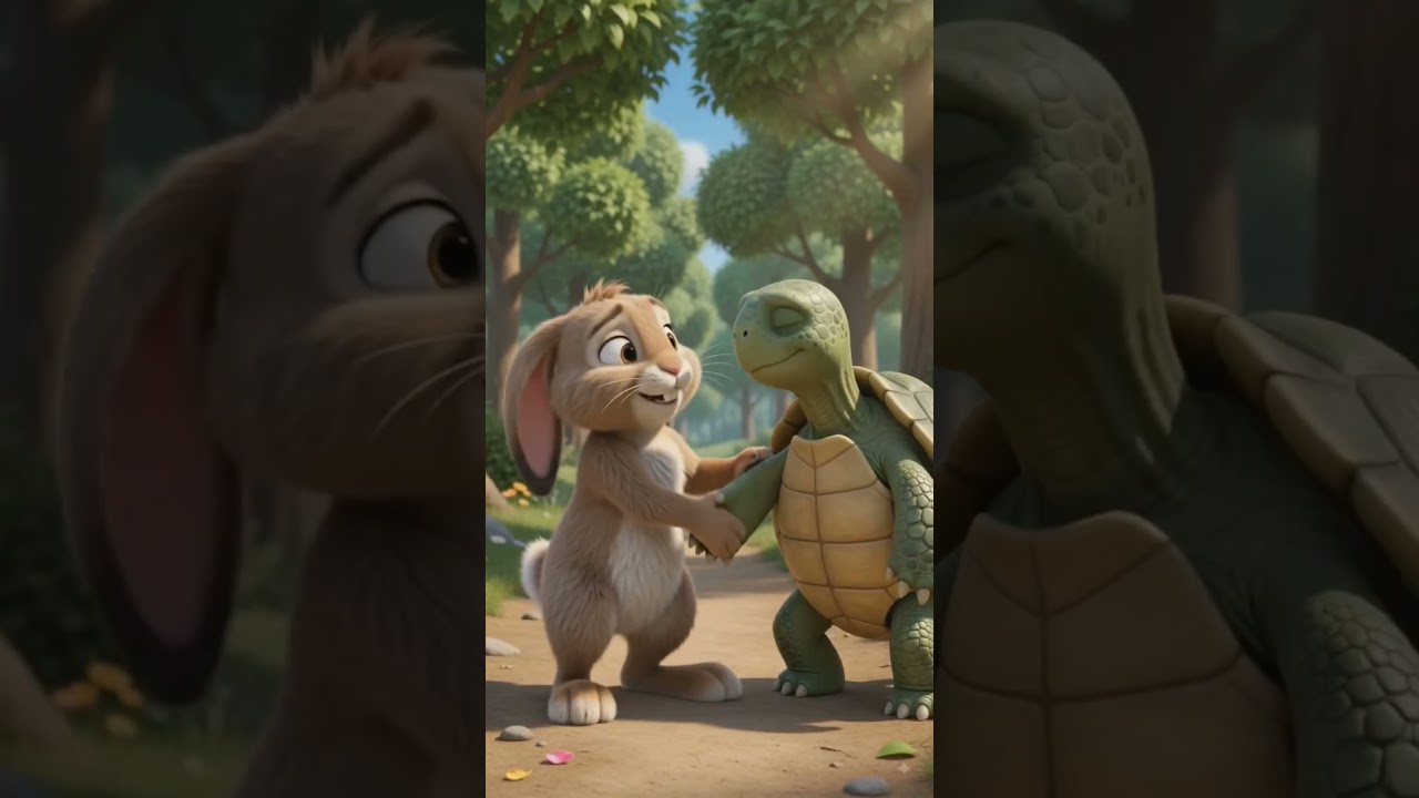 The Rabbit And The Tortoise. #kids #nurseryrhymes #cartoon