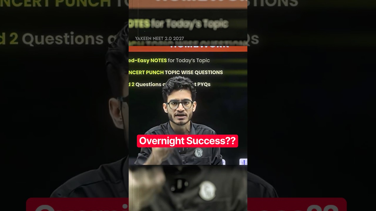Vipin Sir on Overnight Success💯 #pw #neet #physicswallah