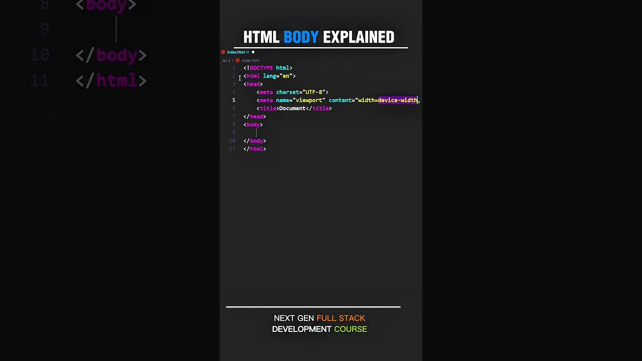 Lec 11: Next Gen Full Stack Development Course #html #webdevelopment #htmlcourse  #coding #html5