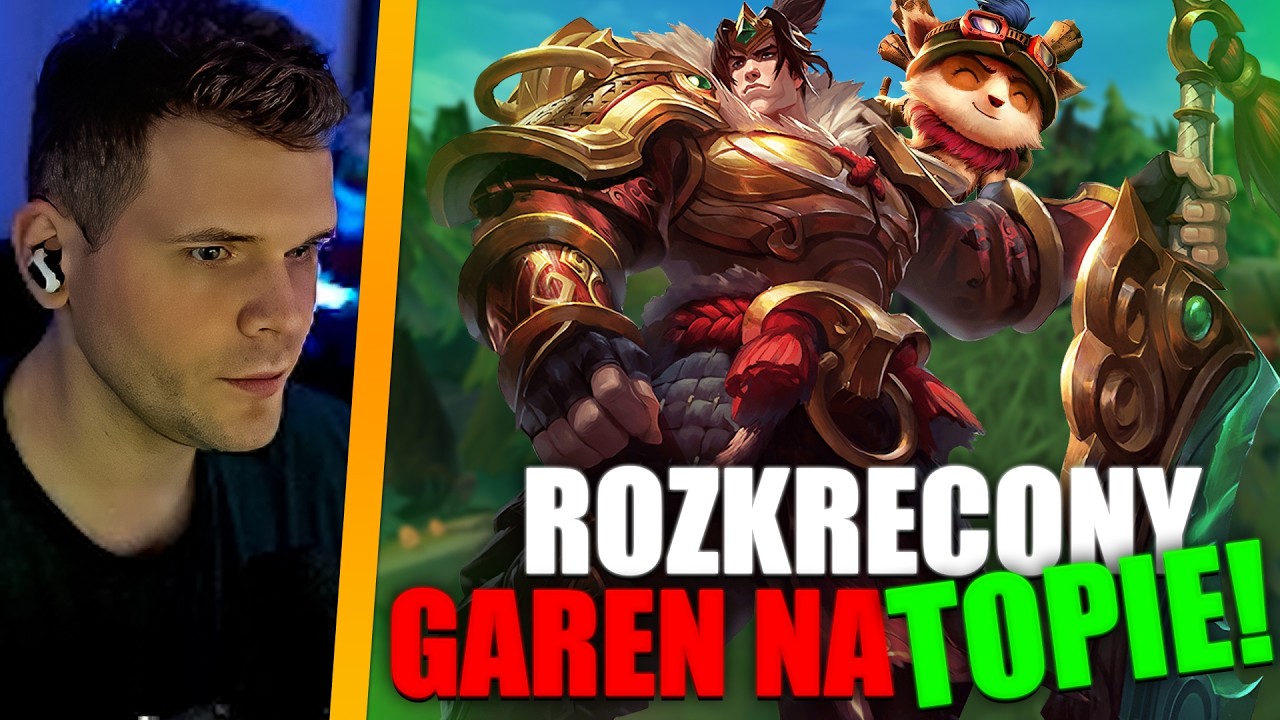 GUCIO I LEAGUE OF LEGENDS I ROZKRECONY GAREN NA TOPIE I NAJLEPSZE MOMENTY STRIMA #1013