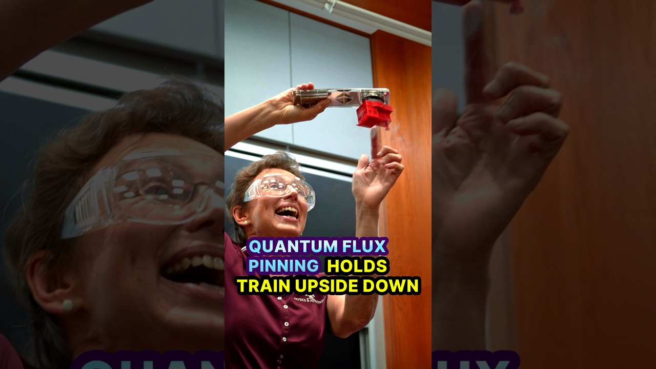 Quantum #flux pinning holds train upside down! #shorts #DrTatiana #quantumphysics