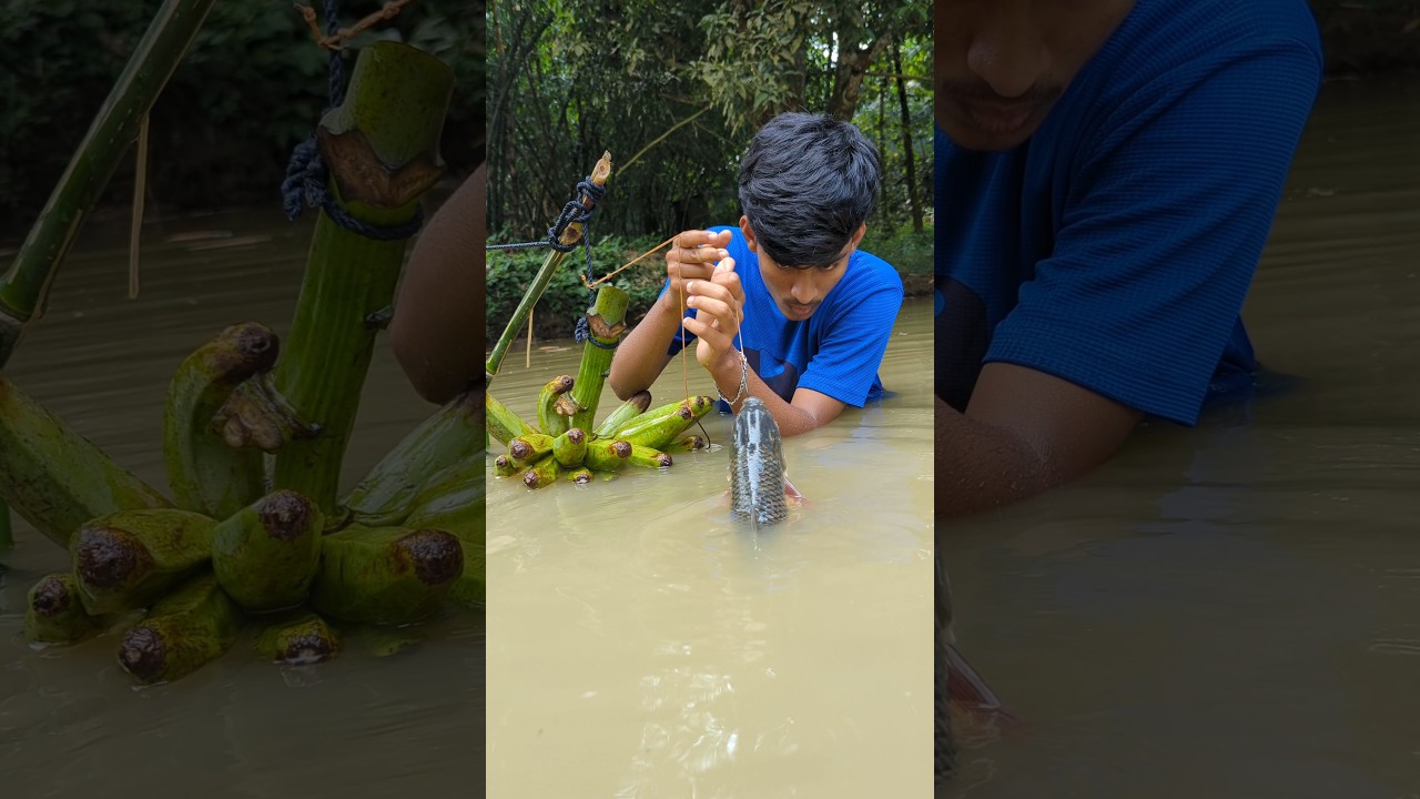 Unbelievable Fishing Technique, with banana bait fishing,#fishing#fish#shorts