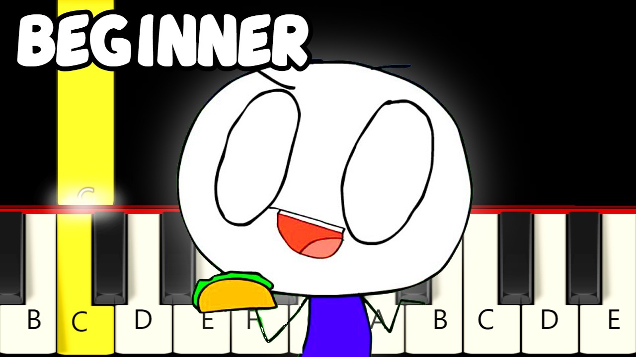 It's Raining Tacos - Fast and Slow (Easy) Piano Tutorial (Melody only) - Beginner