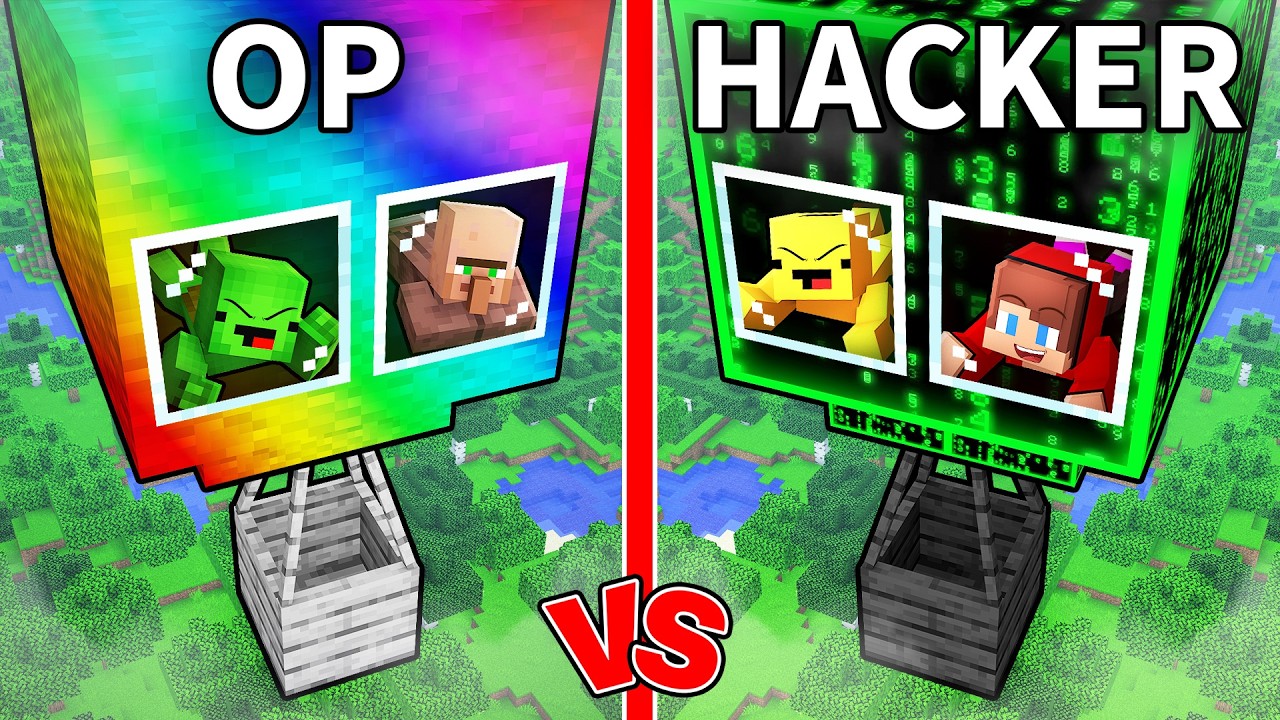 Mikey & JJ House inside Air Balloon: OP vs HACKER (Maizen Minecraft)