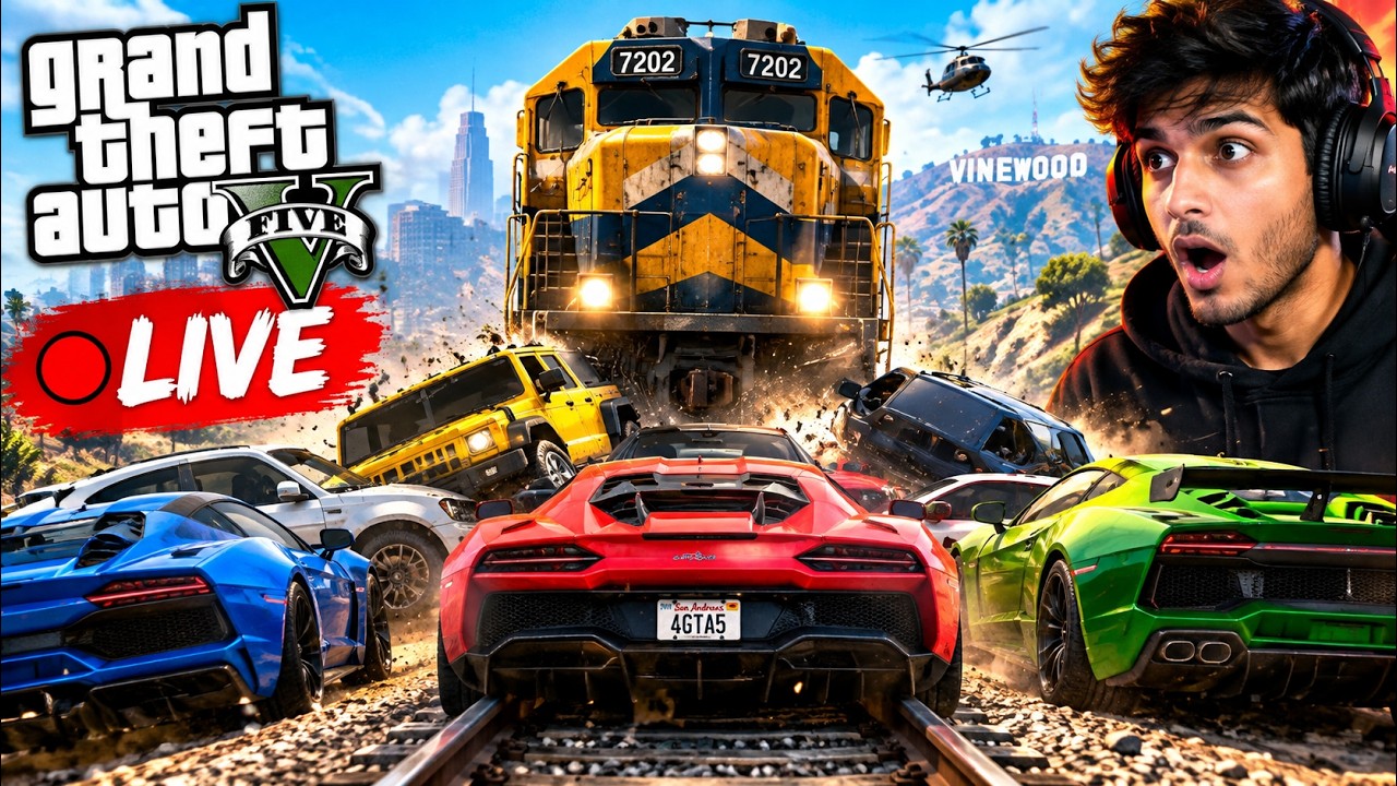 GTA 5 LIVE 🔥 Can I Stop This Train With Cars? 😱