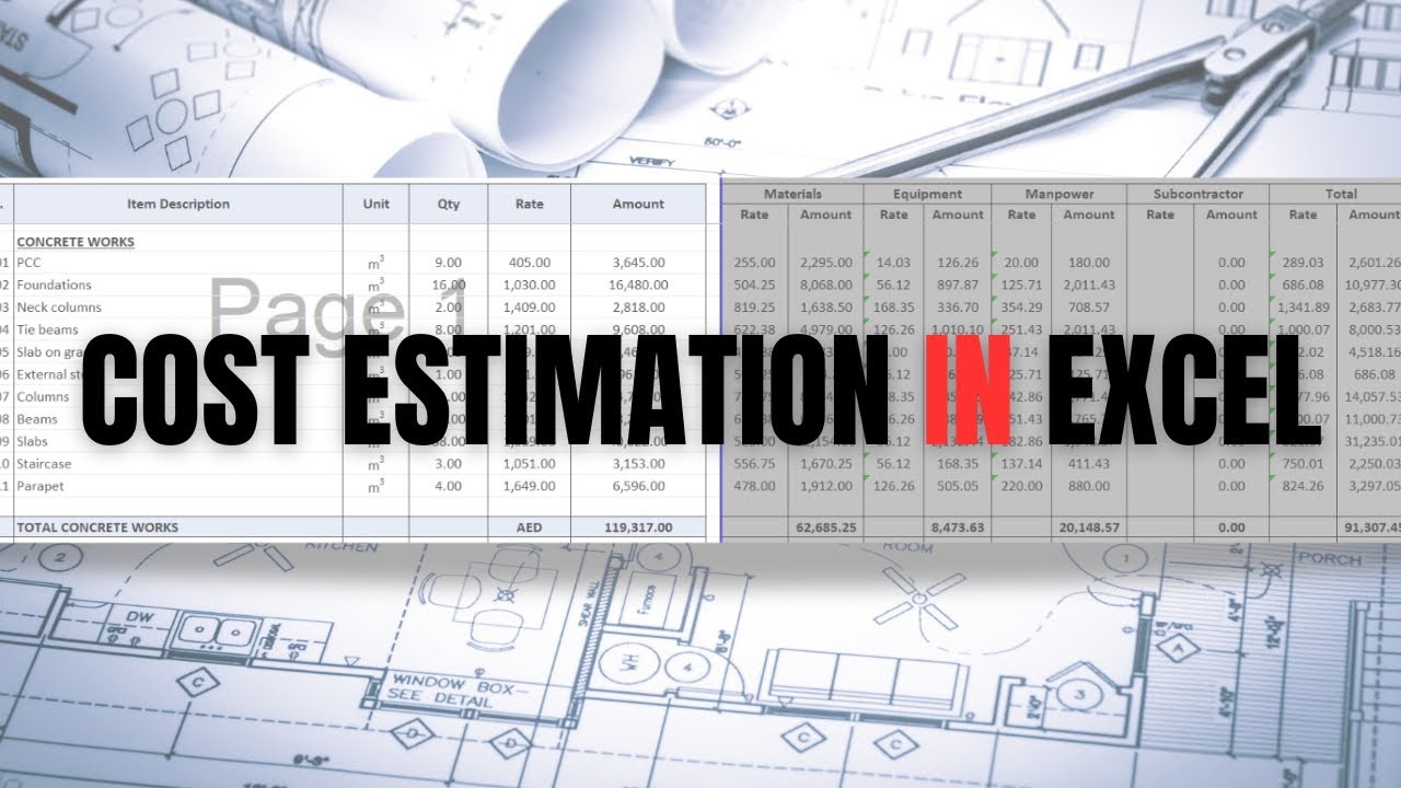 How to do Cost Estimation for Construction in Excel