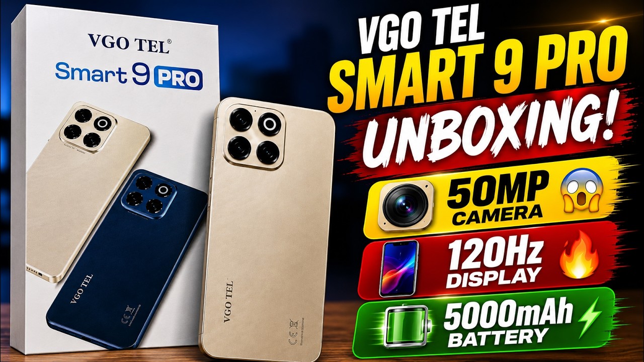 VGO TEL Smart 9 Pro Unboxing & First Look |120Hz Display, 5000mAh Battery, 50MP Camera | Budget King