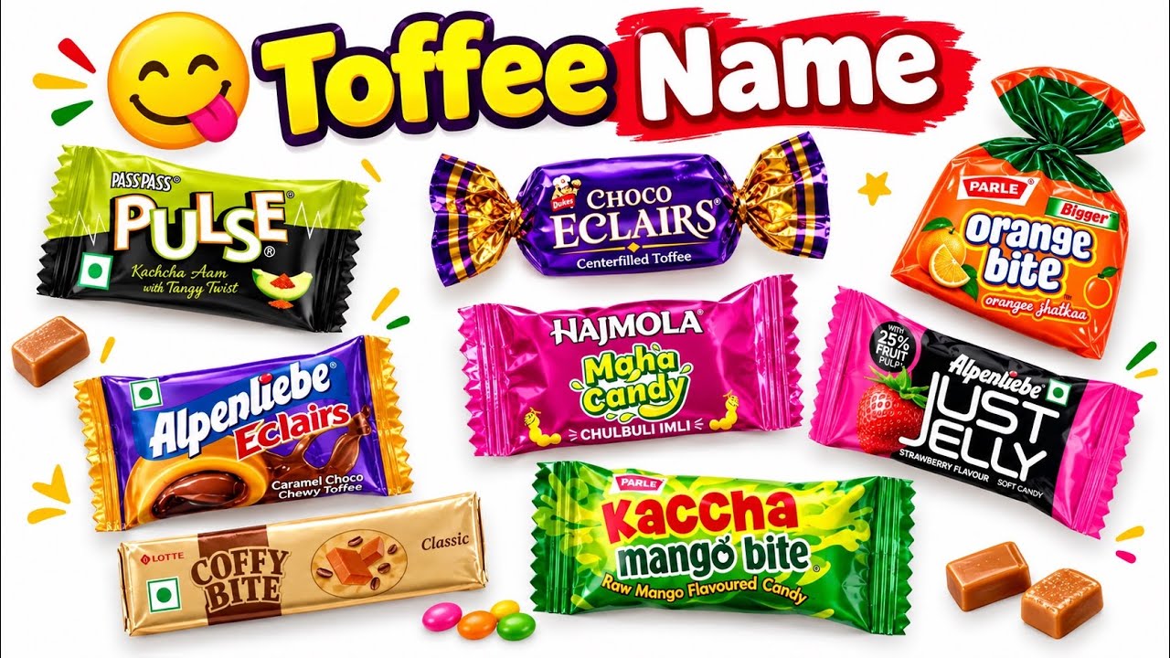 Chocolates Name | चॉकलेट्स के नाम | Chocolate Names in Hindi & English | Kids Learning