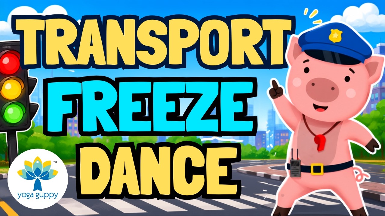 Yoga Freeze Dance Transport Edition | Action Song for Kids | Warm Up | Yoga Guppy by Rashmi Ramesh
