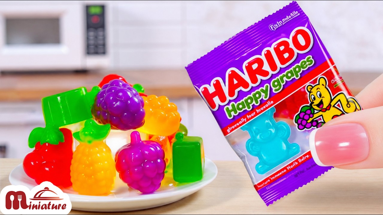 🍓 Homemade Mini Haribo Fruit Jelly Recipe | ASMR Cooking Mini Food