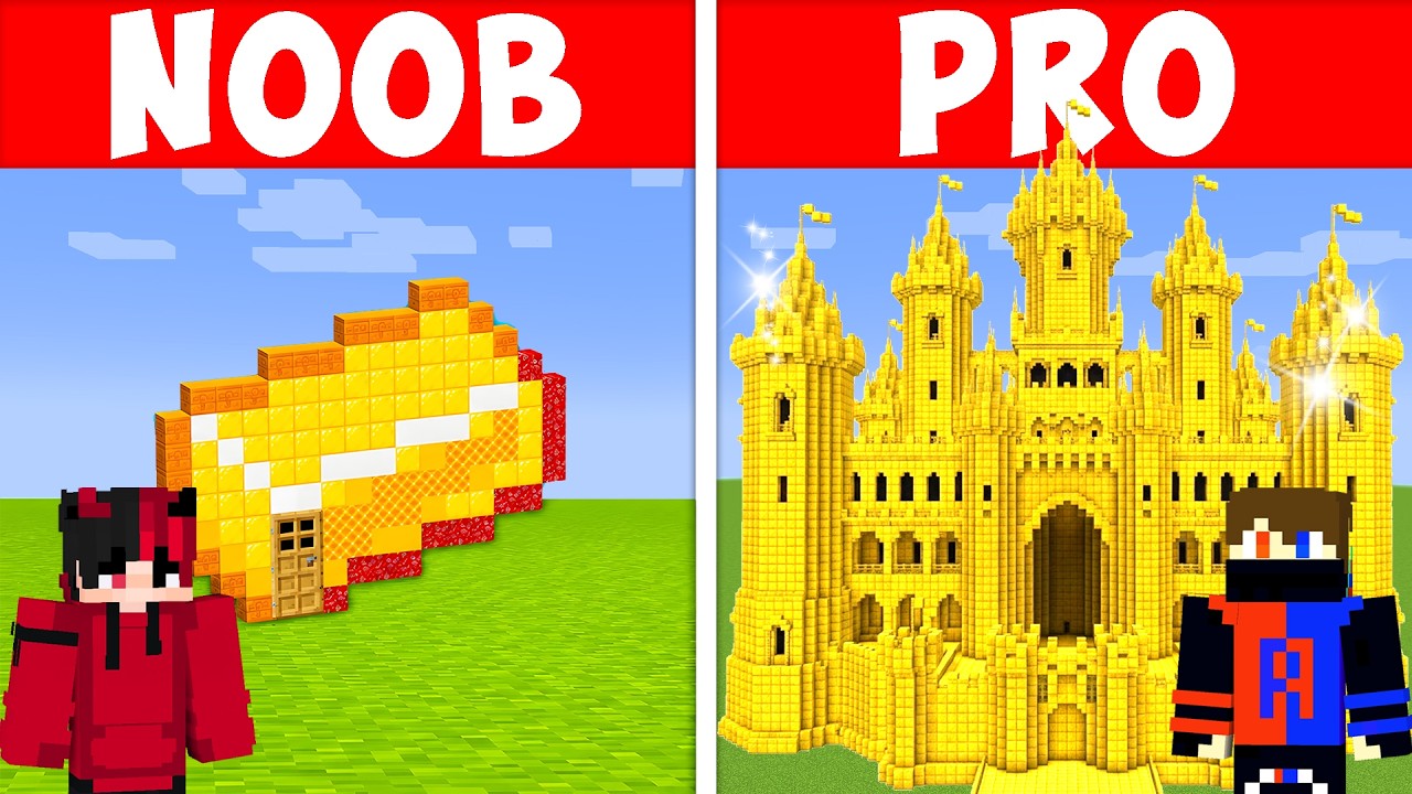 POOR vs RICH Golden Castle Battle in Minecraft