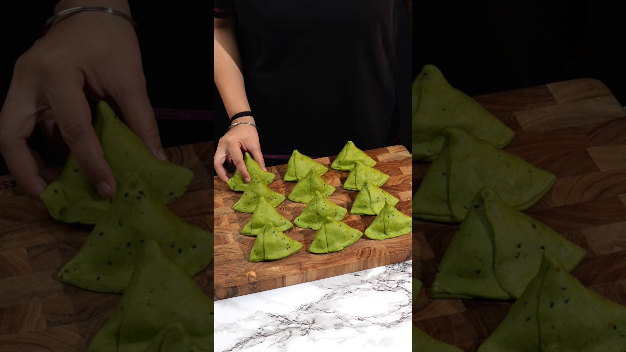 Palak Paneer Samosa ASMR Cooking || #asmr #shorts #indianasmrworld #streetfood #viral #trending