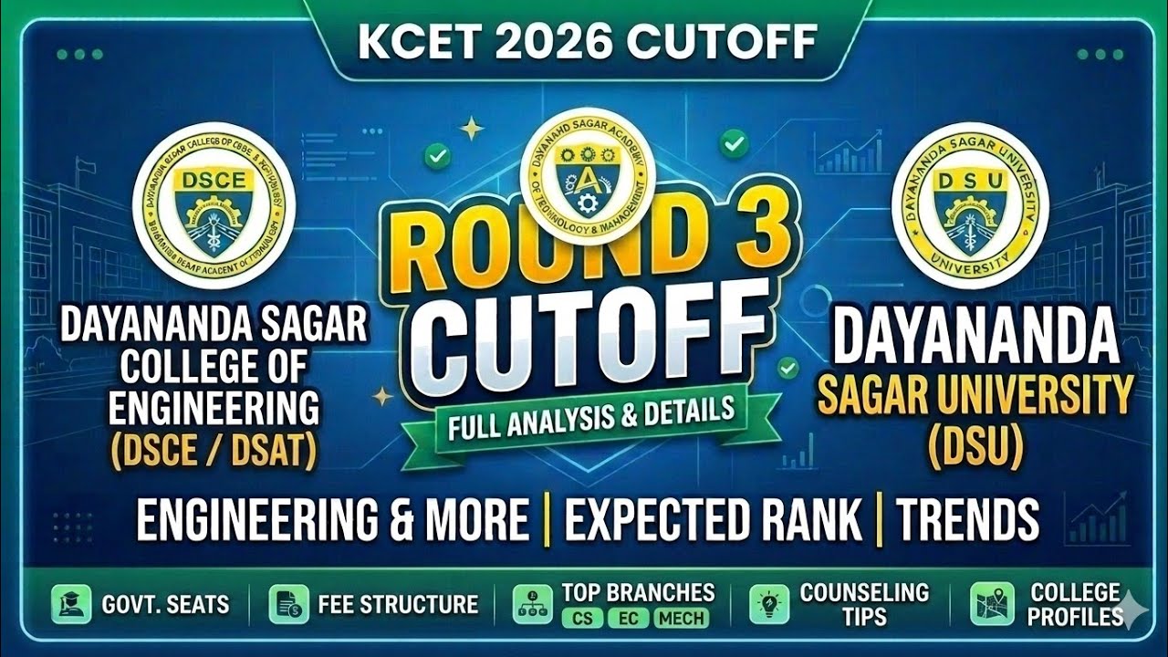 DAYANANDSAGAR COLLEGE OF ENGG,DAYANANDSAGAR ACADEMY OF TECHNOLOGY & DAYANANDSAGAR UNIVERSITY  CUTOFF