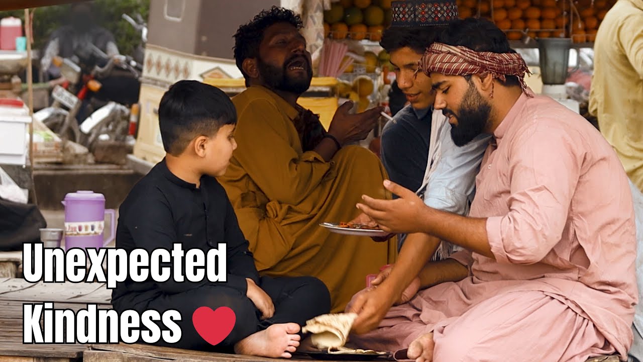 Poor Father Sharing His Food 