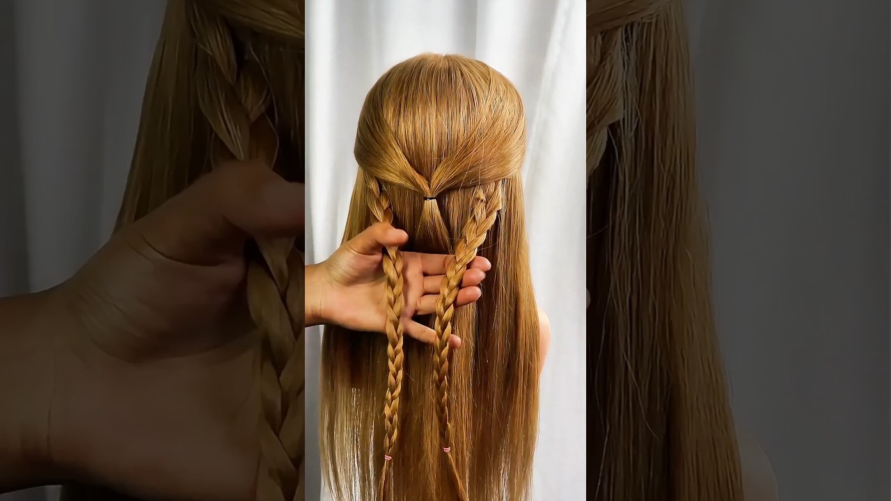 Simple Easy Hairstyle for Girls 💗 #braids #beauty #hair #viral #hairstyles