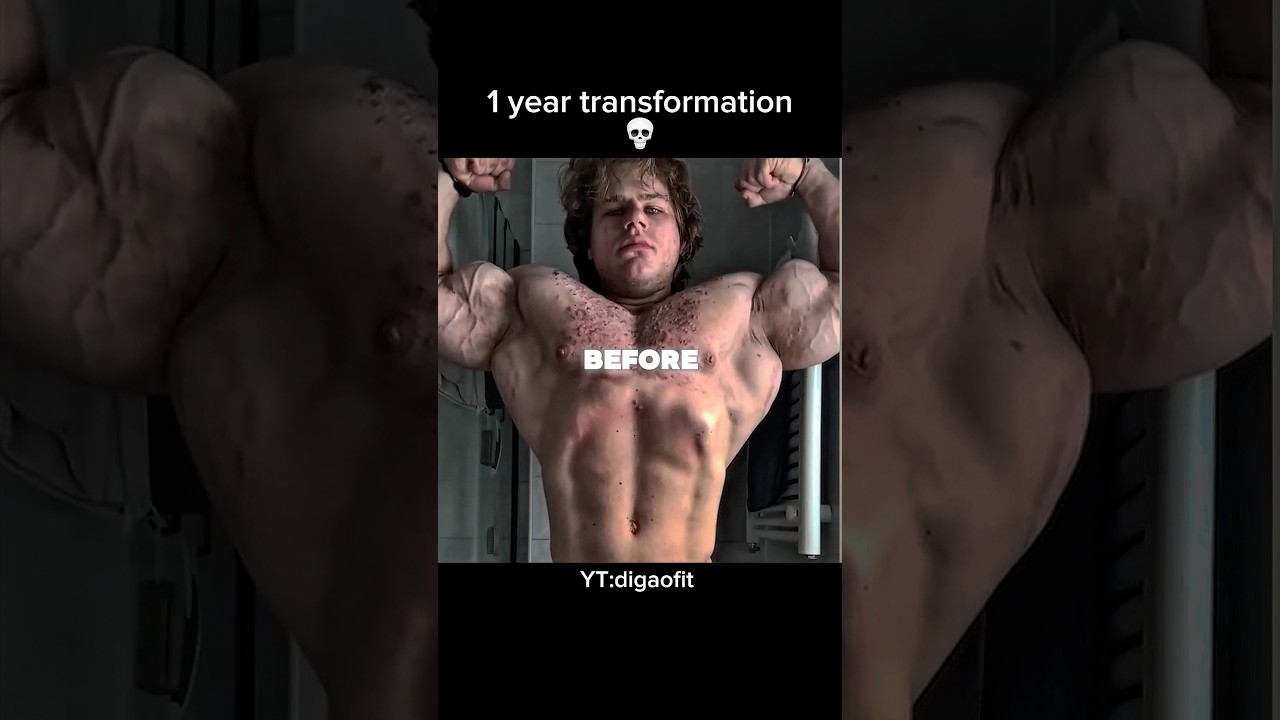 1 year transformation💀#bodybuilding #physique #diagofit