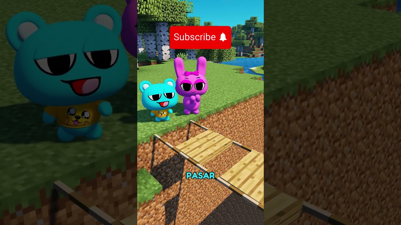 Cómo cruzar un puente - Dibujos animados de Sky Minecraft #shorts #animation