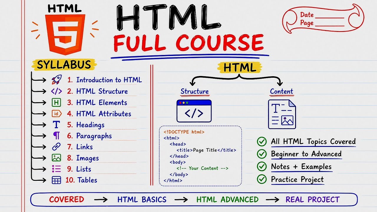HTML Full Course 2026 | WEB DEVELOPMENT | #html