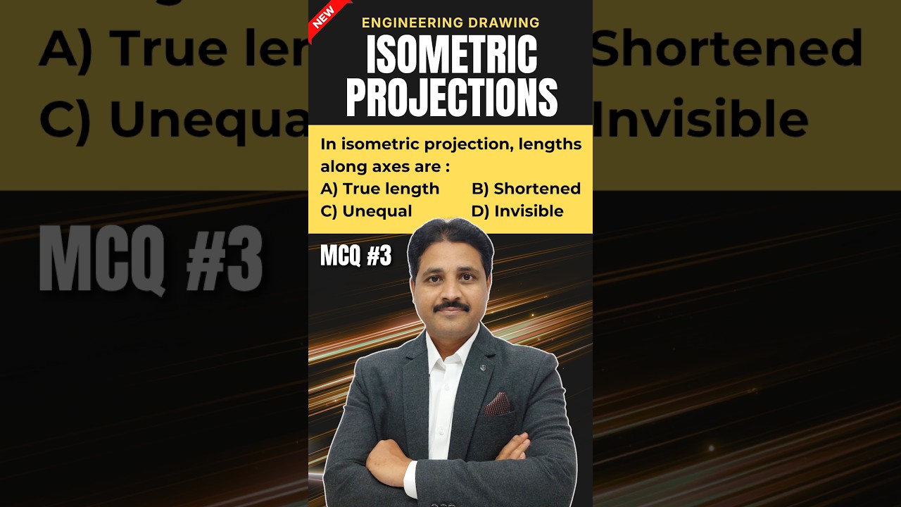 📐 Isometric Projection MCQ - Q3 | Engineering Drawing ✏️ #shorts