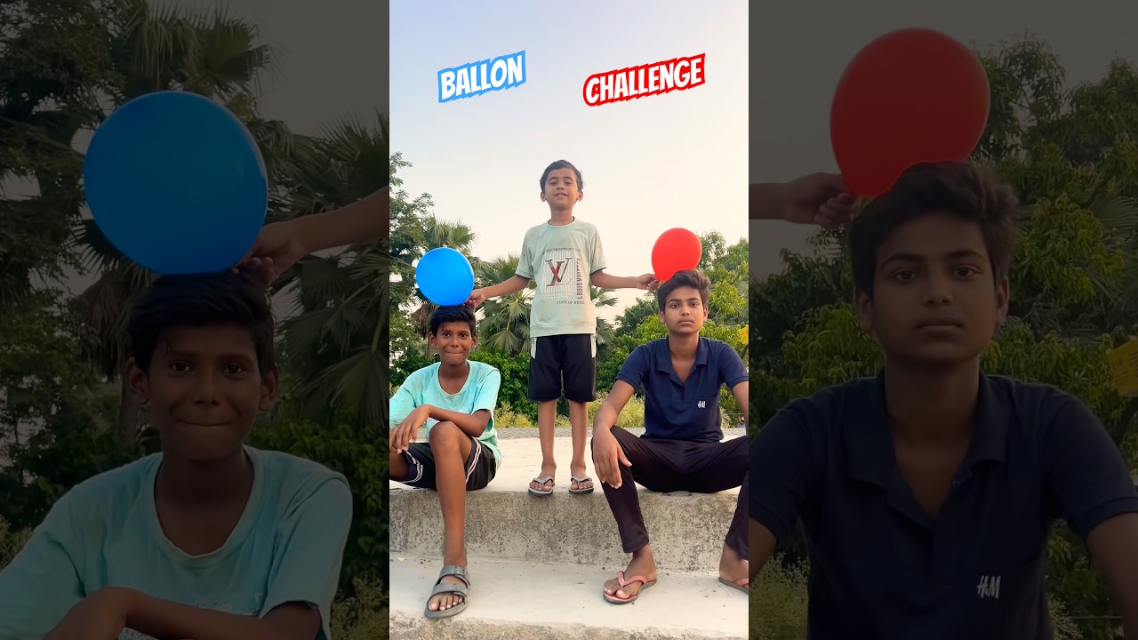 Ballon Challange Video RED V/S BLUE #trending #youtubeshorts #challenge #ballon #challengevideo