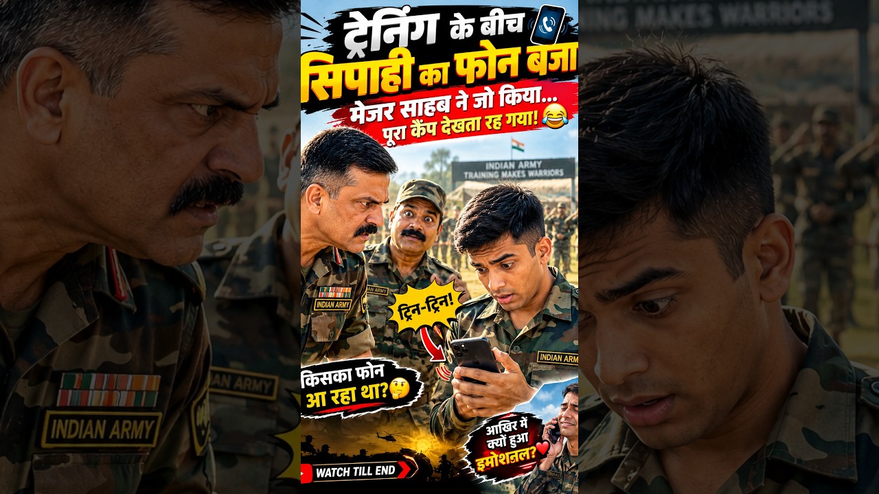 😱 ट्रेनिंग के बीच सिपाही का फोन बजा मेजर साहब ने जो किया, पूरा कैंप देखता रह गया 😂❤️🇮🇳 #IndianArmy