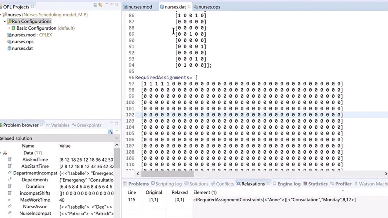 Handling Infeasibility with IBM ILOG CPLEX Studio