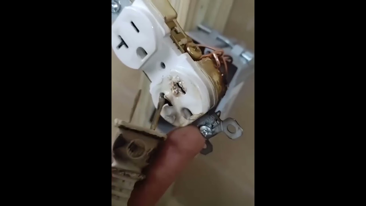 DIYer's electrical disaster I can't believe is still standing #shorts #electrical #fail
