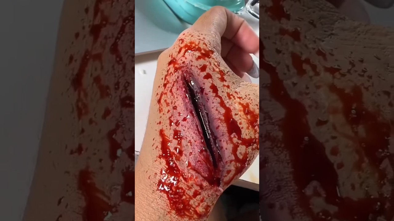 CARNE FALSA PARA HALLOWEEN TUTORIAL 🩸🩸 #sfxmakeup #sfxmakeupartist #sfxmakeupartistorlando