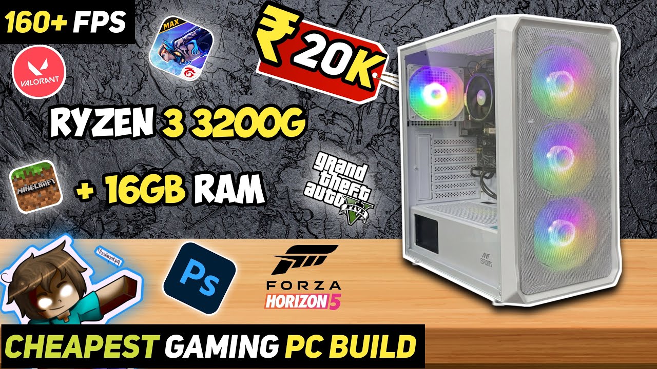 ₹20,000/-  Ryzen 3 3200G PC Build in 2026 🔥 Best for Gaming & Editing - GTA 5, Free Fire, Valorant 🤯