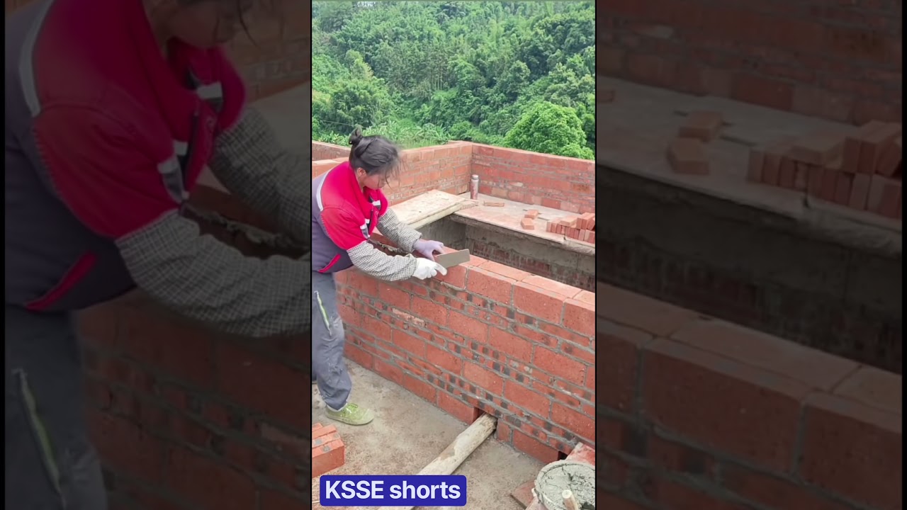 The Dedication of This Lady Mason—Look at That Brickwork! 👷‍♀️🧱 #Construction #Masonry