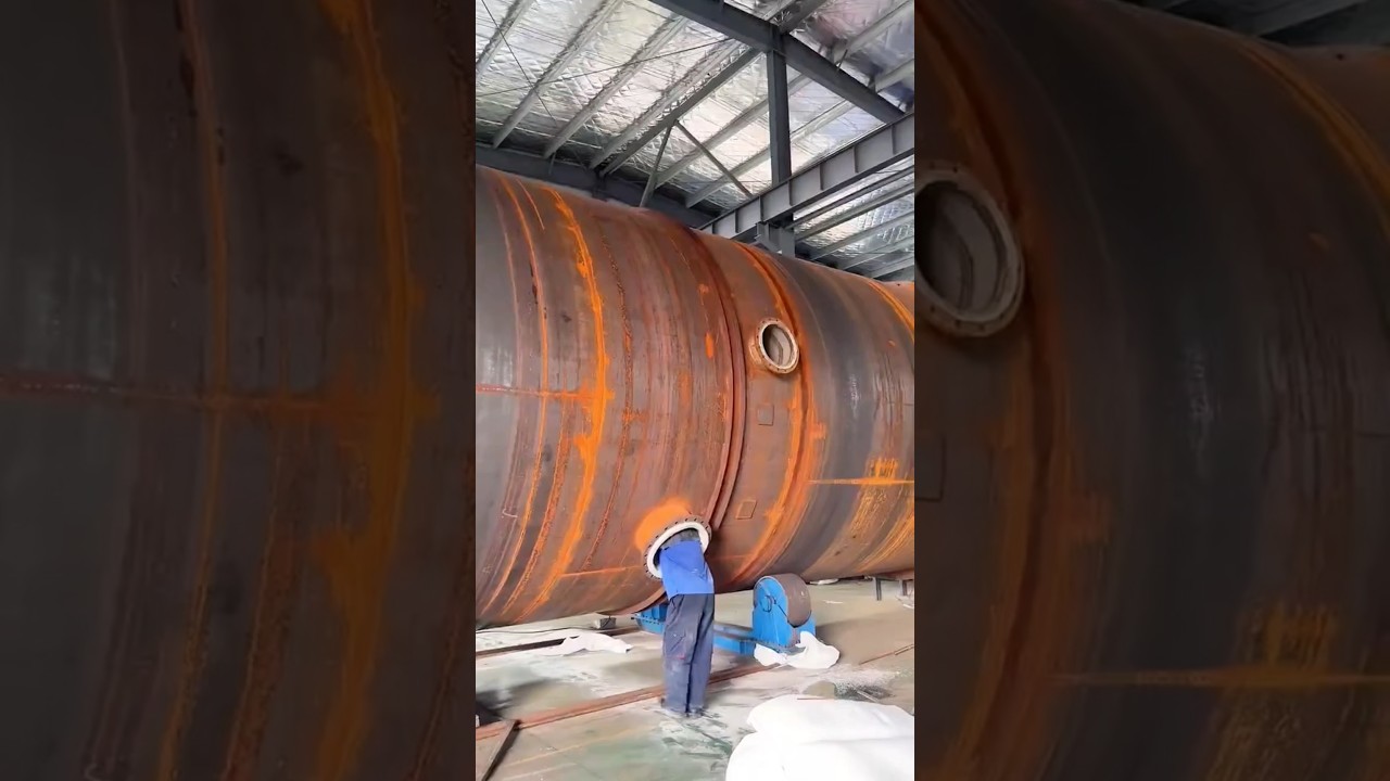 GIANT TANK makes workers look tiny 😳🏭⚙️ #shorts #tech #engineering #industrial #manufacturing
