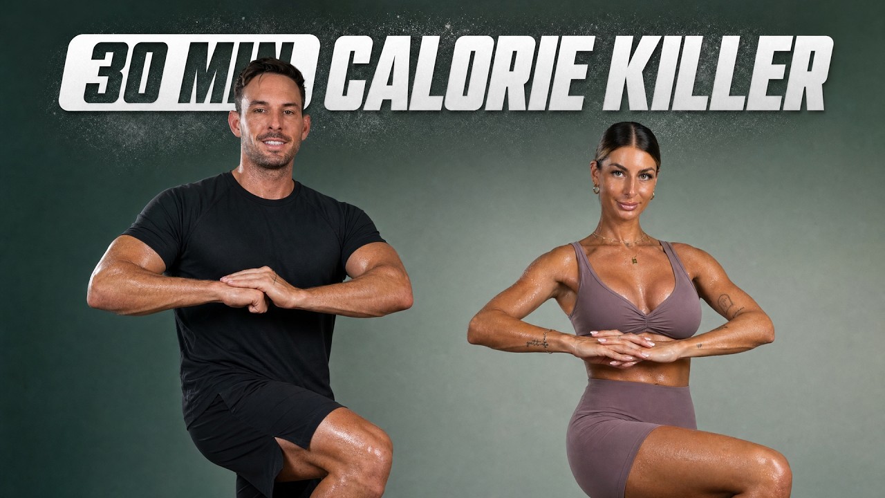 30 Min Calorie Killer HIIT Workout - Full Body Fat Burning Cardio at Home (No Equipment)