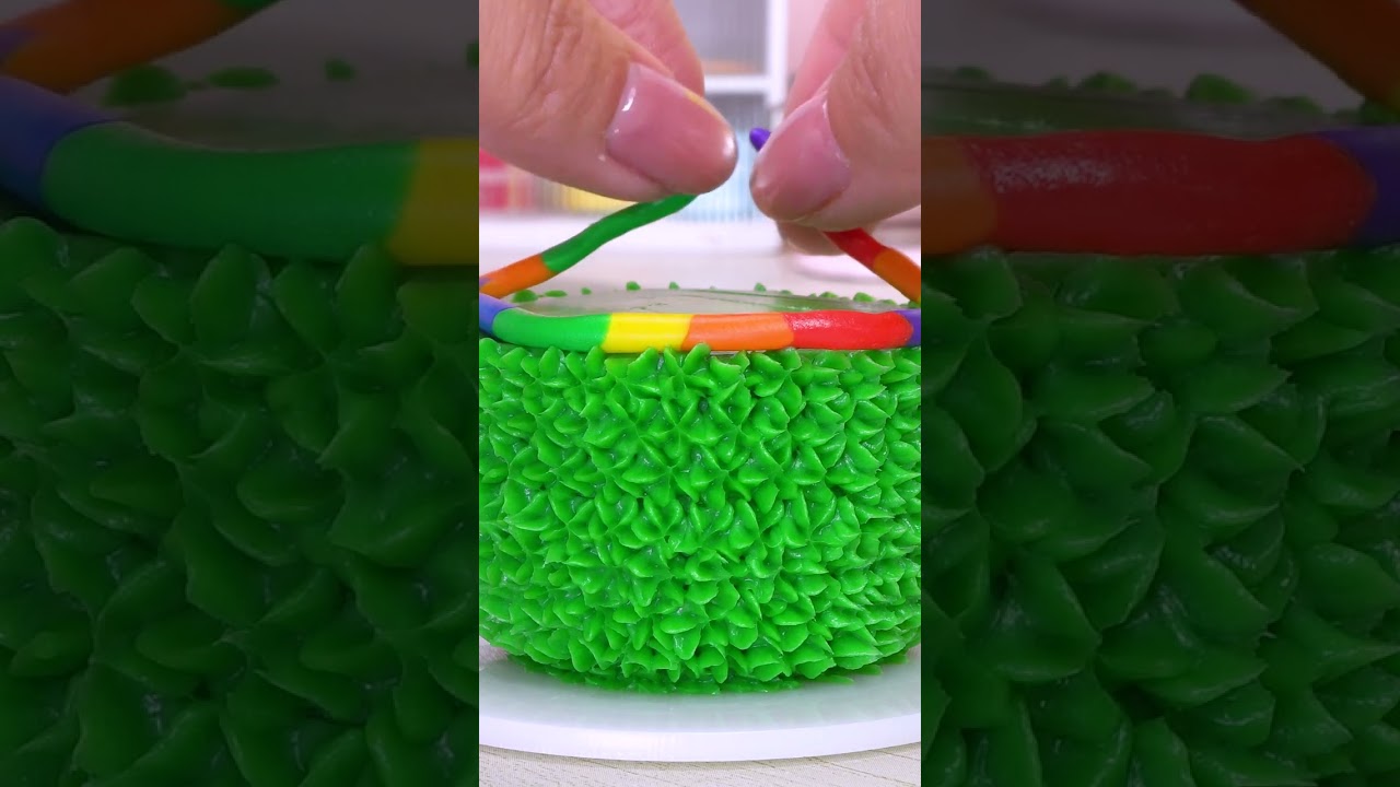 Oreo Green Butter Cake🍏 Satisfying ASMR | Mini Cake #shorts #asmr #miniature #minicake