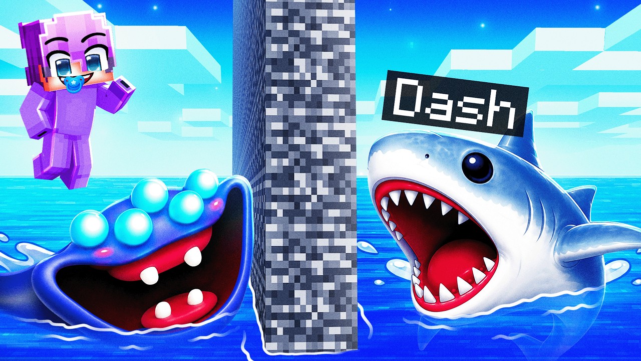 I Pretended to be a BABY MEGALODON SHARK in a Mob Battle...