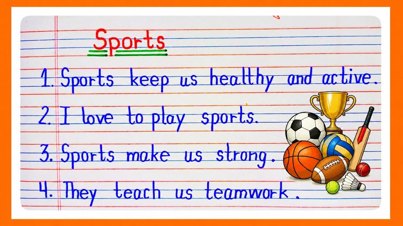 10  Easy Lines in English | Sports for students l essay on sports l sports 10 lines l 